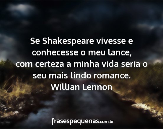 Willian Lennon - Se Shakespeare vivesse e conhecesse o meu lance,...