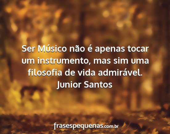 Junior Santos - Ser Músico não é apenas tocar um instrumento,...