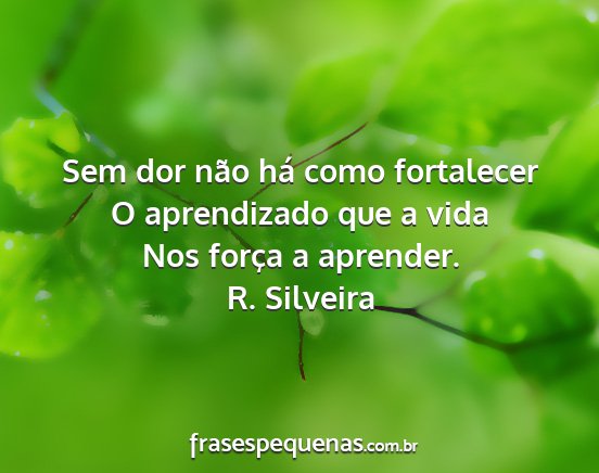 R. Silveira - Sem dor não há como fortalecer O aprendizado...