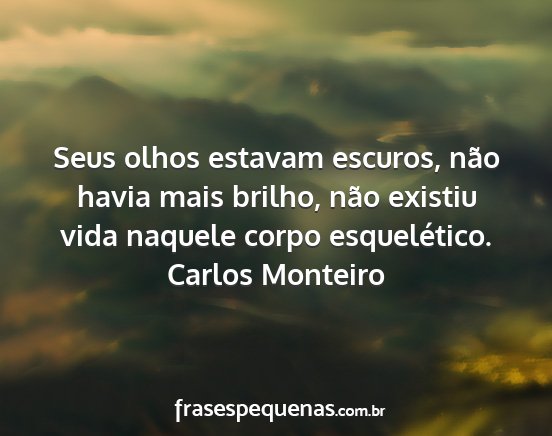 Carlos Monteiro - Seus olhos estavam escuros, não havia mais...