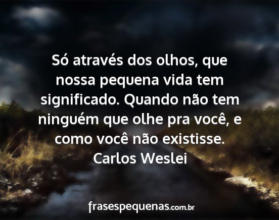 Carlos Weslei - Só através dos olhos, que nossa pequena vida...