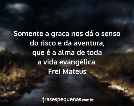 Frei Mateus - Somente a graça nos dá o senso do risco e da...