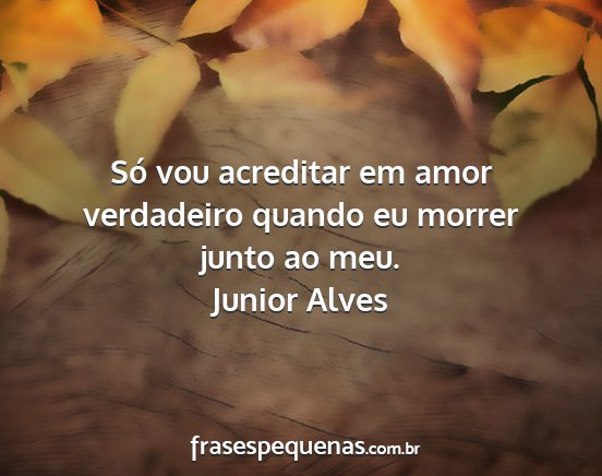 Junior Alves - Só vou acreditar em amor verdadeiro quando eu...