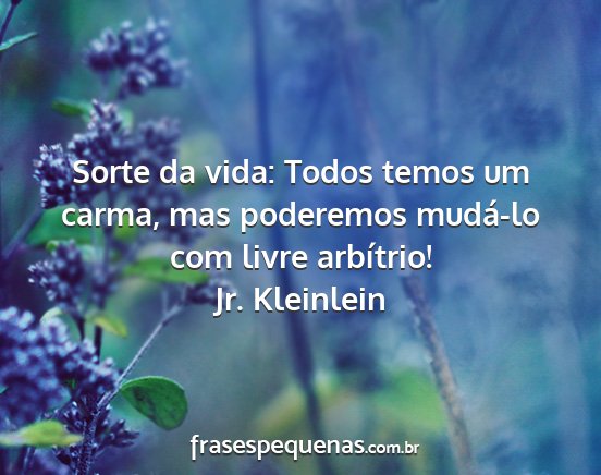 Jr. Kleinlein - Sorte da vida: Todos temos um carma, mas...