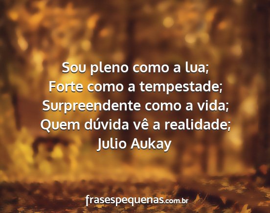 Julio Aukay - Sou pleno como a lua; Forte como a tempestade;...