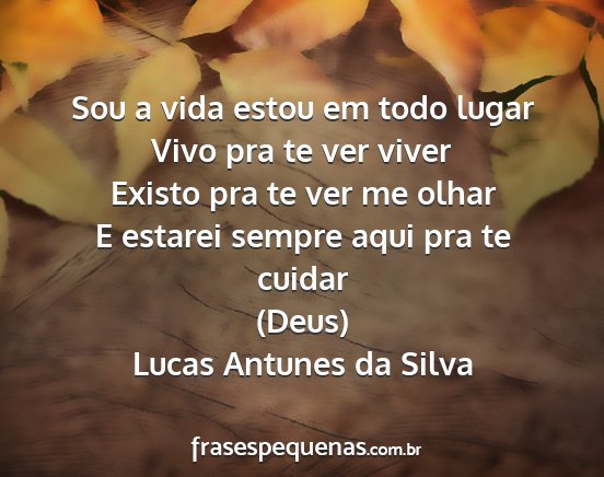 Lucas Antunes da Silva - Sou a vida estou em todo lugar Vivo pra te ver...