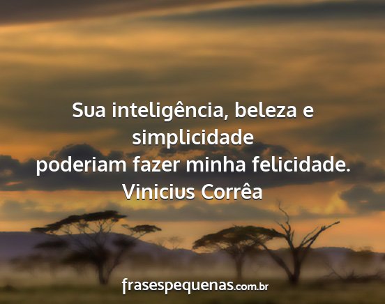 Vinicius Corrêa - Sua inteligência, beleza e simplicidade poderiam...