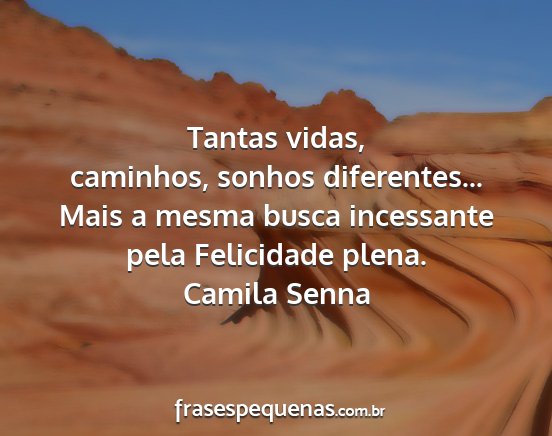Camila Senna - Tantas vidas, caminhos, sonhos diferentes... Mais...