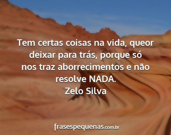 Zelo Silva - Tem certas coisas na vida, queor deixar para...