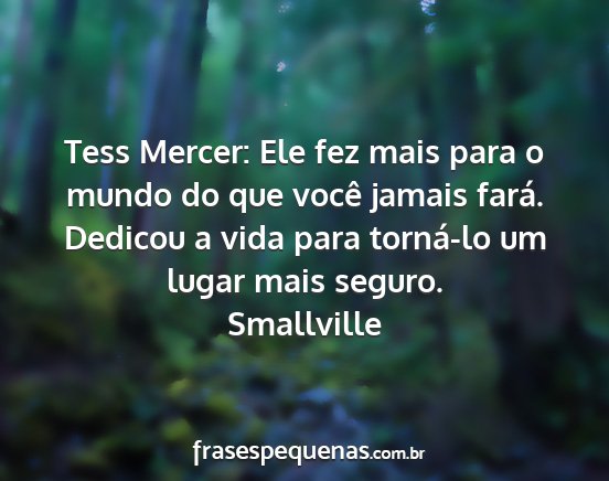 Smallville - Tess Mercer: Ele fez mais para o mundo do que...