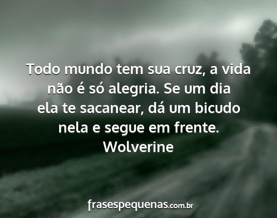 Wolverine - Todo mundo tem sua cruz, a vida não é só...