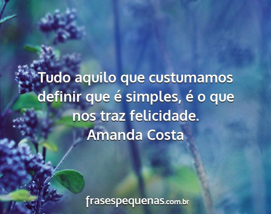 Amanda Costa - Tudo aquilo que custumamos definir que é...