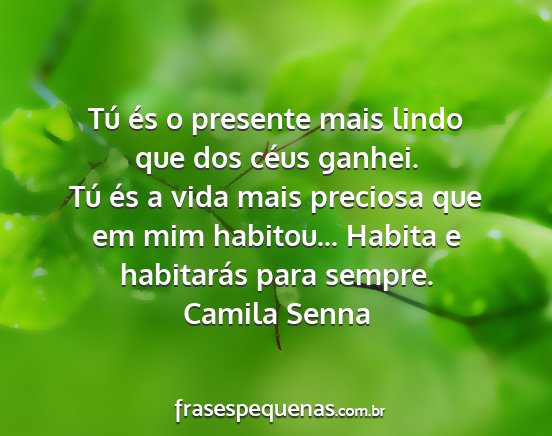 Camila Senna - Tú és o presente mais lindo que dos céus...