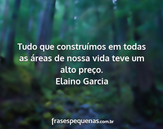 Elaino Garcia - Tudo que construímos em todas as áreas de nossa...