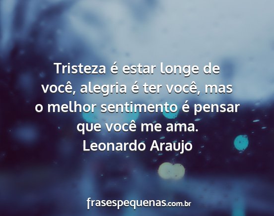 Leonardo Araujo - Tristeza é estar longe de você, alegria é ter...