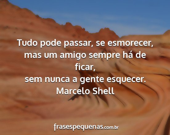 Marcelo Shell - Tudo pode passar, se esmorecer, mas um amigo...
