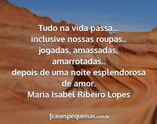 Maria Isabel Ribeiro Lopes - Tudo na vida passa... inclusive nossas roupas.....