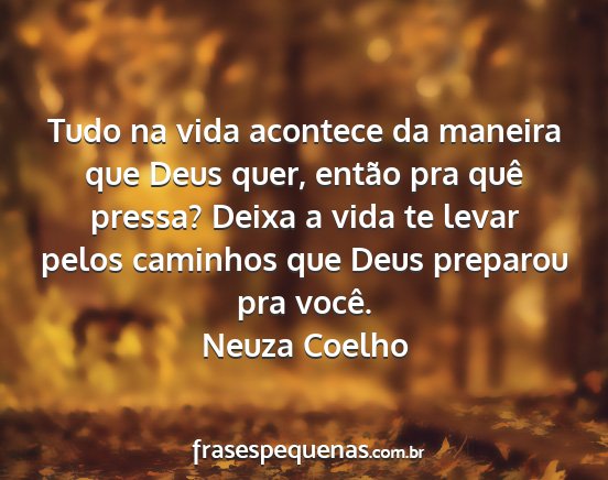 Neuza Coelho - Tudo na vida acontece da maneira que Deus quer,...