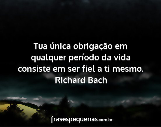 Richard Bach - Tua única obrigação em qualquer período da...