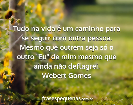 Webert Gomes - Tudo na vida é um caminho para se seguir com...