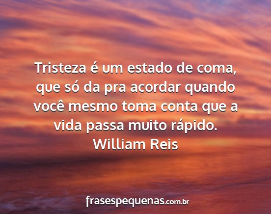 William Reis - Tristeza é um estado de coma, que só da pra...