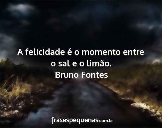 Bruno Fontes - A felicidade é o momento entre o sal e o limão....