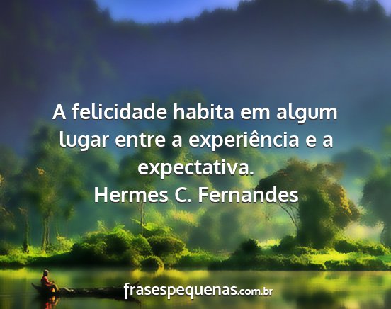 Hermes C. Fernandes - A felicidade habita em algum lugar entre a...
