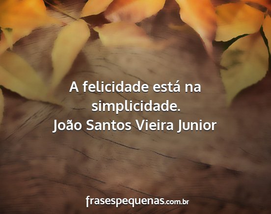 João Santos Vieira Junior - A felicidade está na simplicidade....
