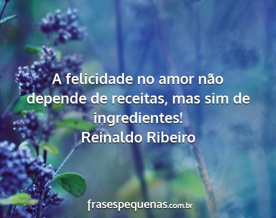 Reinaldo Ribeiro - A felicidade no amor não depende de receitas,...