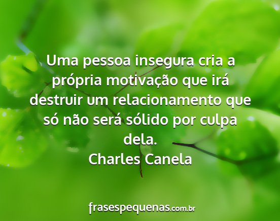 Charles Canela - Uma pessoa insegura cria a própria motivação...