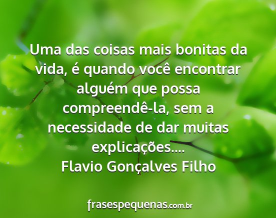 Flavio Gonçalves Filho - Uma das coisas mais bonitas da vida, é quando...