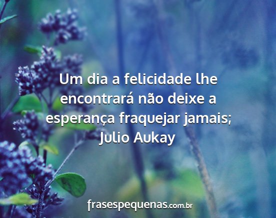 Julio Aukay - Um dia a felicidade lhe encontrará não deixe a...