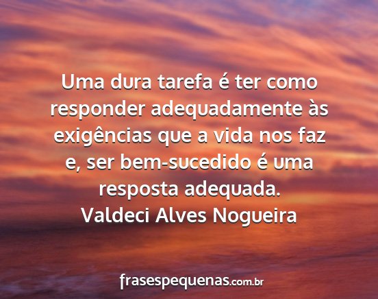 Valdeci Alves Nogueira - Uma dura tarefa é ter como responder...
