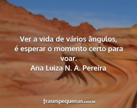 Ana Luiza N. A. Pereira - Ver a vida de vários ângulos, é esperar o...