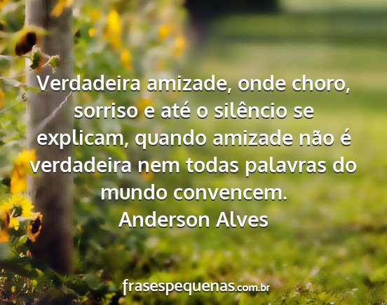 Anderson Alves - Verdadeira amizade, onde choro, sorriso e até o...