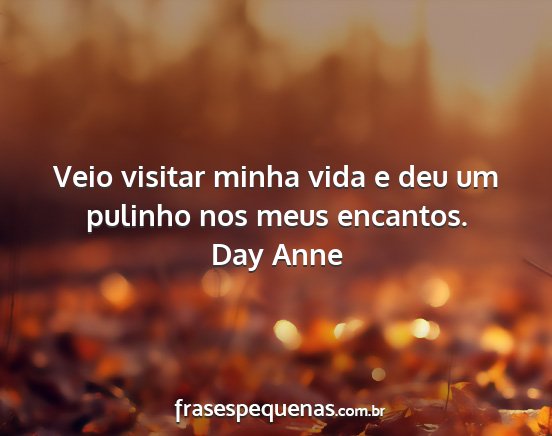 Day Anne - Veio visitar minha vida e deu um pulinho nos meus...