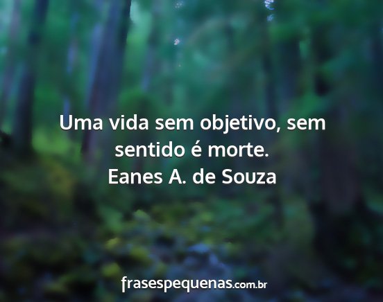 Eanes A. de Souza - Uma vida sem objetivo, sem sentido é morte....
