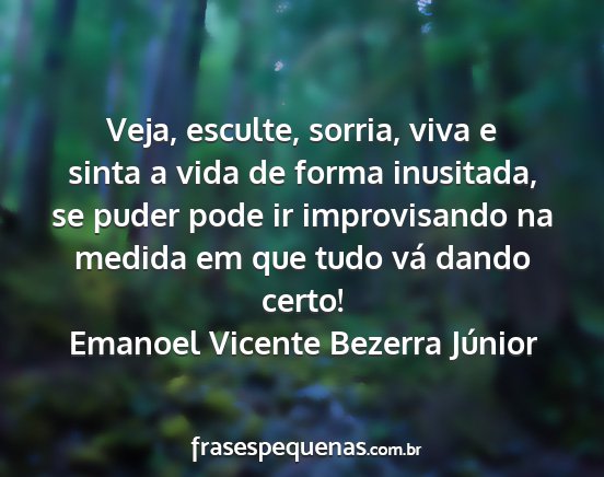Emanoel Vicente Bezerra Júnior - Veja, esculte, sorria, viva e sinta a vida de...