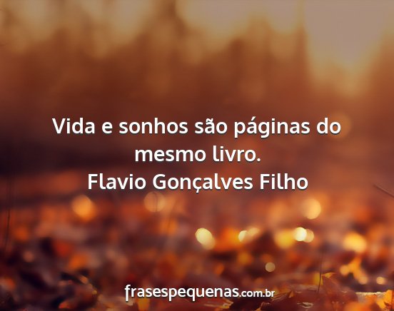 Flavio Gonçalves Filho - Vida e sonhos são páginas do mesmo livro....