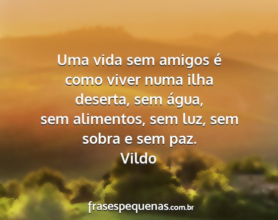 Vildo - Uma vida sem amigos é como viver numa ilha...