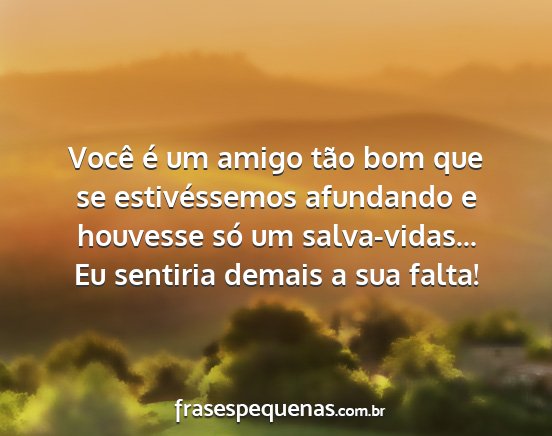 Você é um amigo tão bom que se estivéssemos...