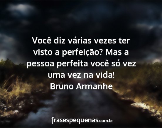 Bruno Armanhe - Você diz várias vezes ter visto a perfeição?...