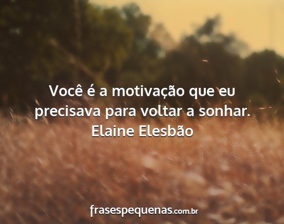Elaine Elesbão - Você é a motivação que eu precisava para...