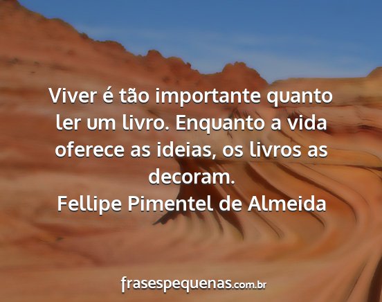 Fellipe Pimentel de Almeida - Viver é tão importante quanto ler um livro....