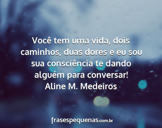 Aline M. Medeiros - Você tem uma vida, dois caminhos, duas dores e...