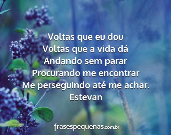 Estevan - Voltas que eu dou Voltas que a vida dá Andando...