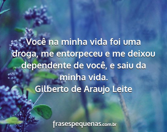 Gilberto de Araujo Leite - Você na minha vida foi uma droga, me entorpeceu...