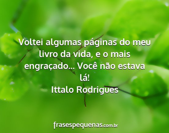 Ittalo Rodrigues - Voltei algumas páginas do meu livro da vida, e o...