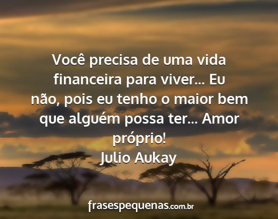 Julio Aukay - Você precisa de uma vida financeira para...