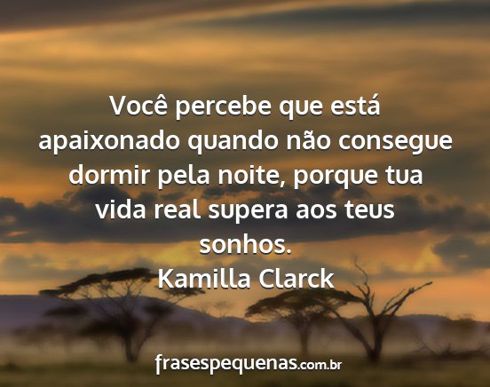 Kamilla Clarck - Você percebe que está apaixonado quando não...